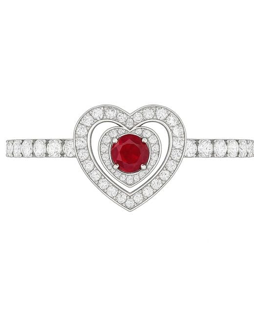 Maison De Gala White Heart Ruby Crystal Bracelet