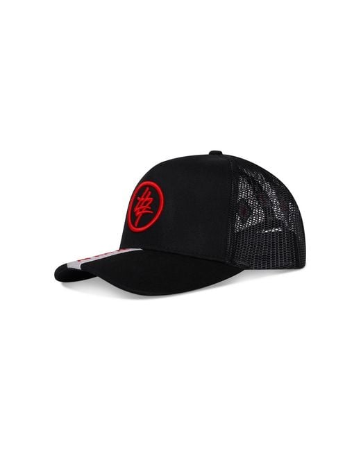 474 co Black Strip Circle 474 Logo Trucker Hat for men
