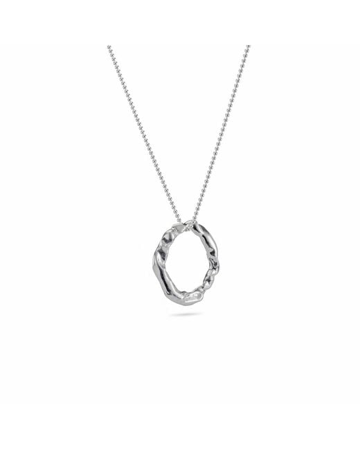 Lulu and Boo Jewellery Metallic Medium Molten Halo Solid Sterling Necklace