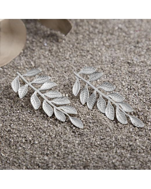 Lavani Jewels Metallic Leaf Veli Earrings