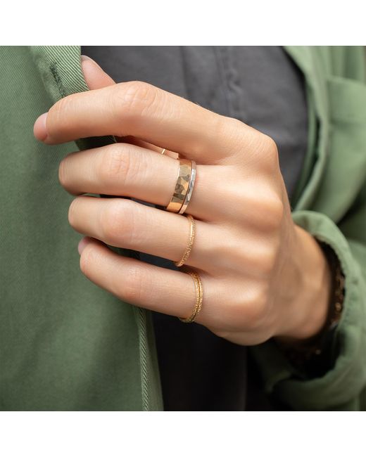 Kate Koel White Mixed Metal Ring Set