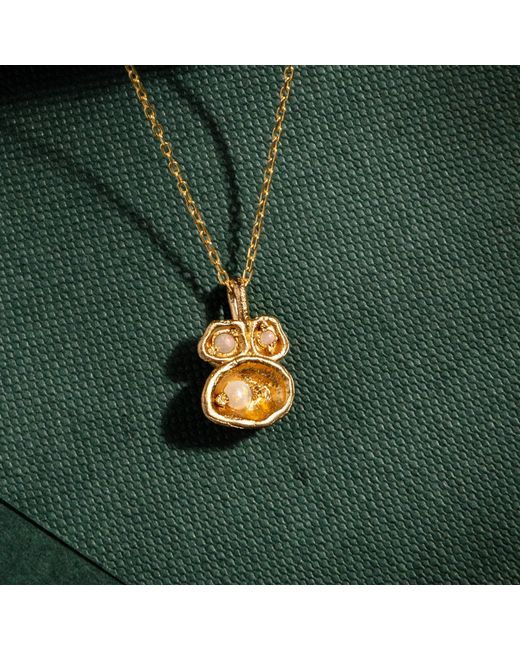 Claire Hill Designs Metallic Opal Lichen Pendant Necklace