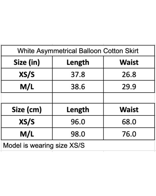London Atelier Byproduct White Asymmetric Twisted Ballon Skirt