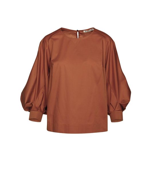 Conquista Brown Chocolate Top With Bishop Sleeves