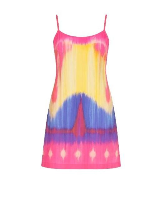 Conquista Pink Vivid Print Dress