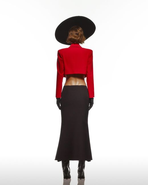 Maison sél Red Cropped Woven Jacket –