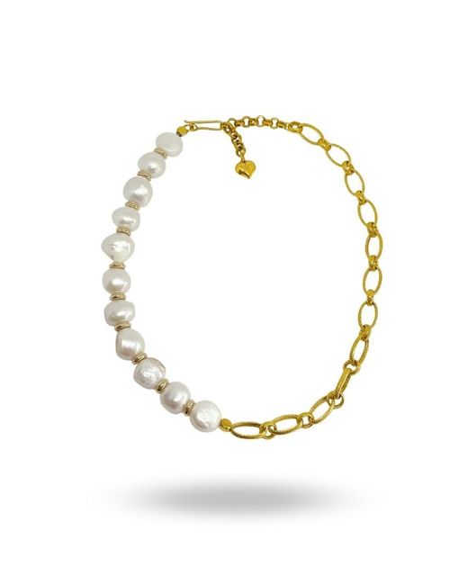 LINYA JEWELLERY Metallic Baroque Chain Necklace
