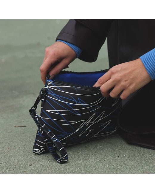 Qu Blue Scribbles Pouch