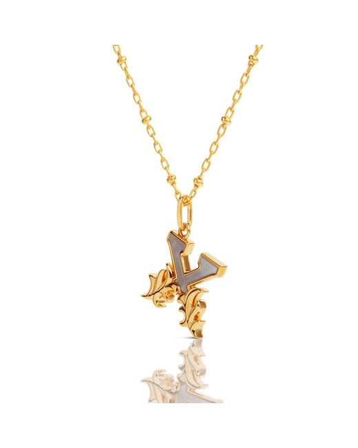 Kasun Metallic Plated X Initial Necklace With Mother Of Pearl