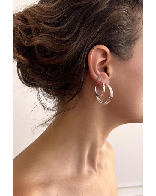 Astor & Orion Metallic Crescent Hoops Large