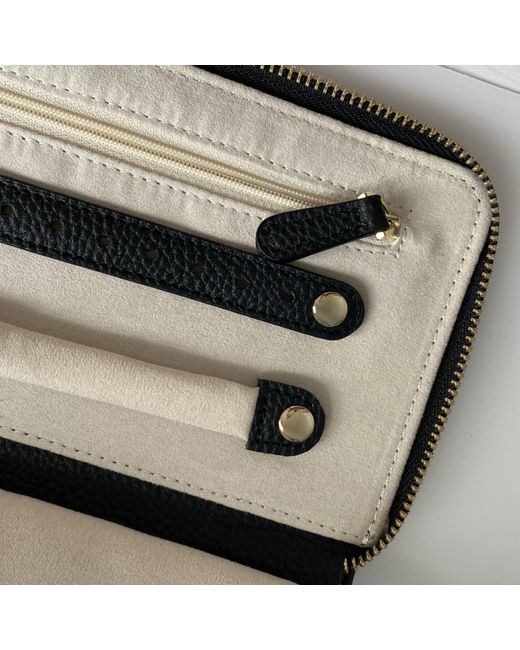 Nazzar Black Neutrals Leather Jewelry Organizer Case