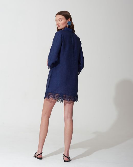 MARICEL Blue Andrea Mini Caftan