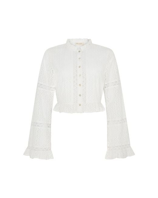 Rose & Nancy White Abi Ivory Lace Broderie Blouse
