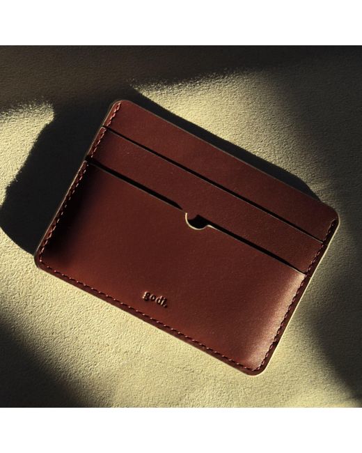 godi. Red Handmade Leather Card Case