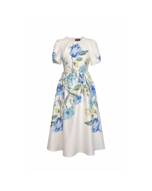 Girl In Mind Blue Janet Floral Midi Dress