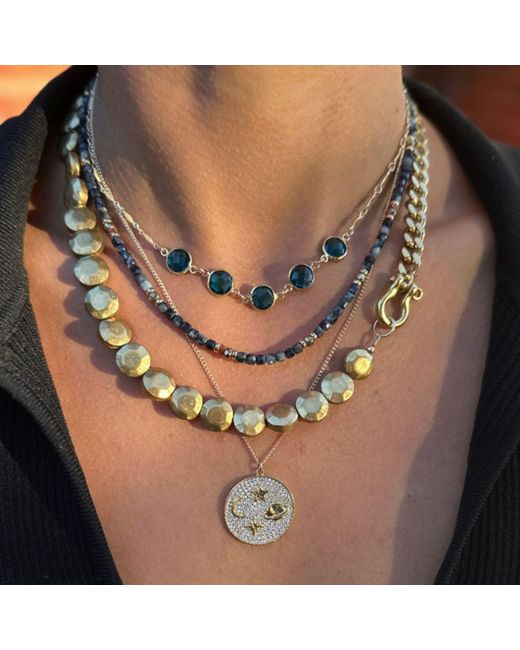 Rachel Nathan Brown Shackle Single: Brass Sand Dollar Necklace