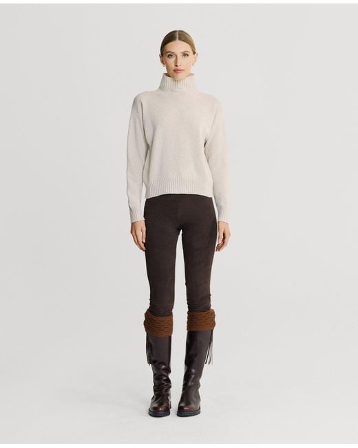 Really Wild Clothing White Neutrals Kinalba Lambswool High-Neck Sweater