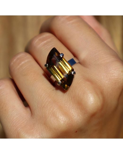 Mineralgems•Studio White Cognac Citrine Quartz Ring