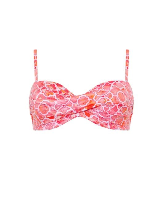 Sophia Alexia Pink Marble Mosaic Rio Twist Bikini Top