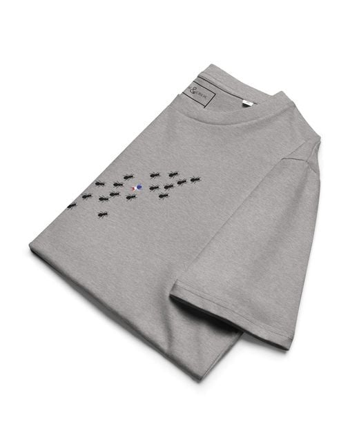 Anchor and Crew Gray Heather Ants Where's William Going? Organic Cotton T-Shirt
