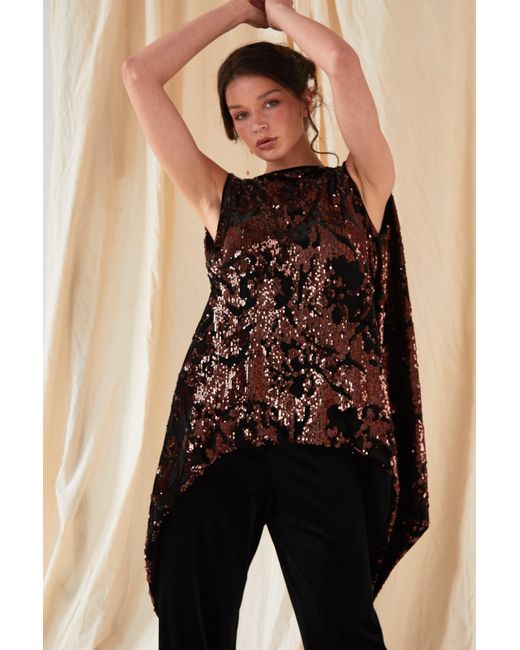 Sarvin Black Wide Leg Velvet Trousers