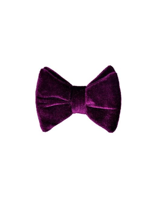 DAVID WEJ Purple Butterfly Velvet Bow Tie – for men