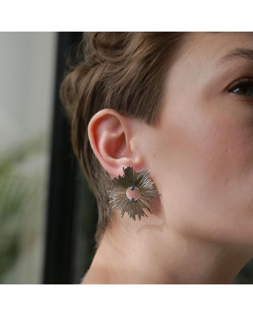 Retro Chic Metallic Dandelion Earrings