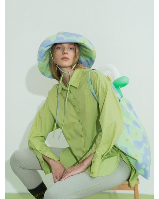 Lost Pattern Blue Day Dream Reversible Sun Hat