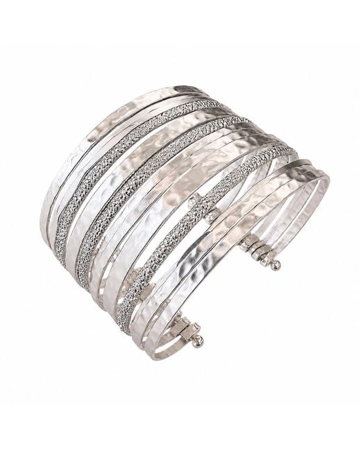 Rare Matters Jewelry Metallic Artisan Hammered Multi Wire Statement Cuff