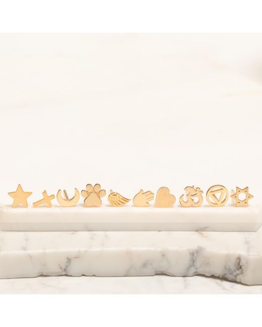 Maya Brenner Metallic Charm Stud