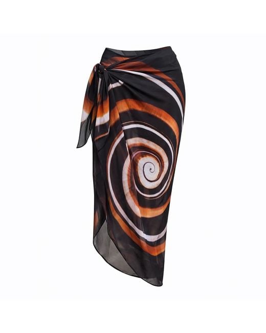 Animal Black Escargot Sarong
