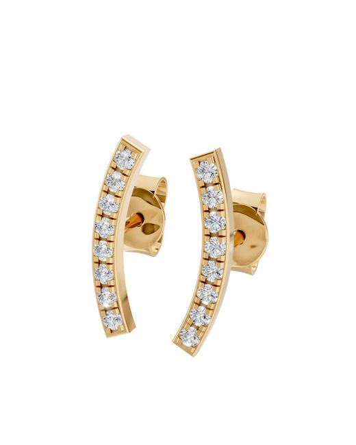 Aya Fine Jewelry Metallic Curved Bar Lab Diamond Stud Earrings