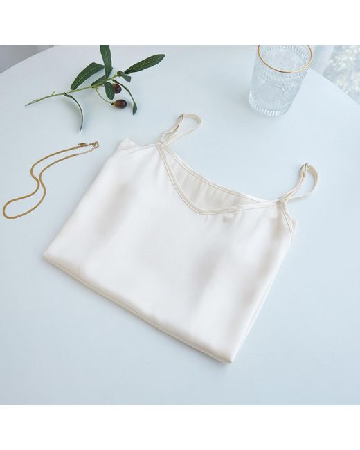 Soft Strokes Silk Natural Neutrals Pure Mulberry Silk Camisole With Adjustable Straps