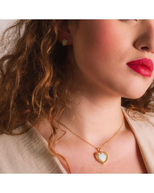 Luna Charles Metallic Opal Heart Necklace Gift Set