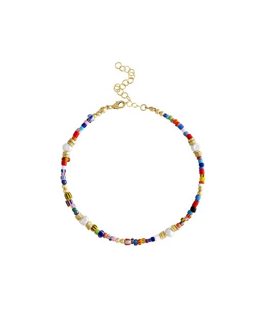 Olivia Le Metallic Jetsetter Beaded Anklet