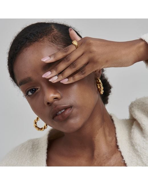 Shabella Nyc Metallic Croissant Adjustable Ring