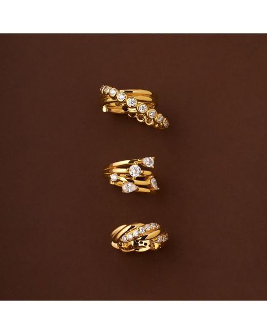 Vanhi Metallic Vina Crystal Bezel Ear Cuff