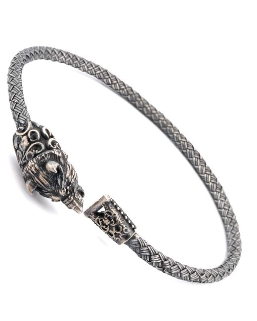 Ebru Jewelry Metallic Wolf Fang Sterling Diamond Bracelet for men