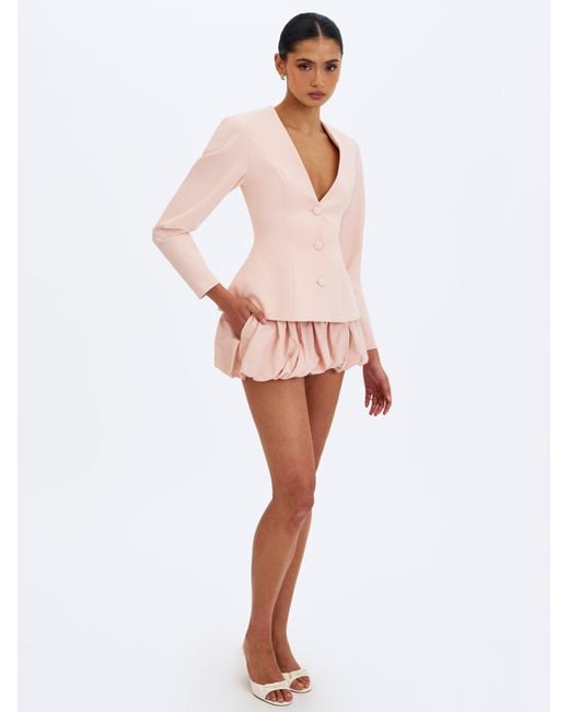 Miss Circle New York Gray Savannah Tulip Peplum Blazer