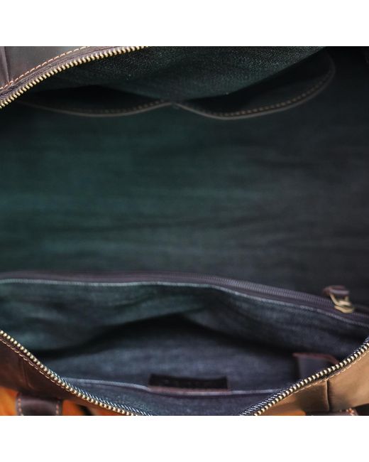 Touri Orange Zip Detail Genuine Leather Holdall for men