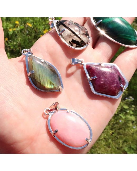 Mineralgems•Studio Purple Ruby Pendant With Sterling Chain