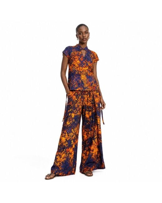Chuks Collins Blue Ajah Collection – Wide-Leg Pants