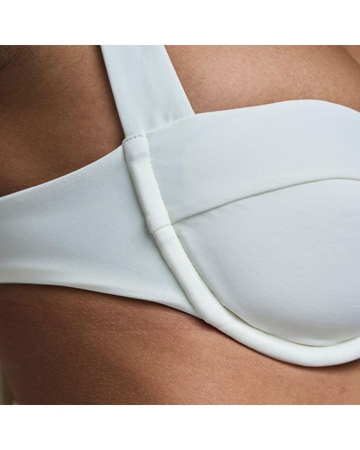 Veroni Swim White Bardot Bikini Top