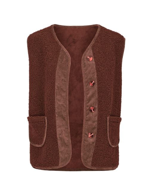 At Last Brown Fleece Gilet
