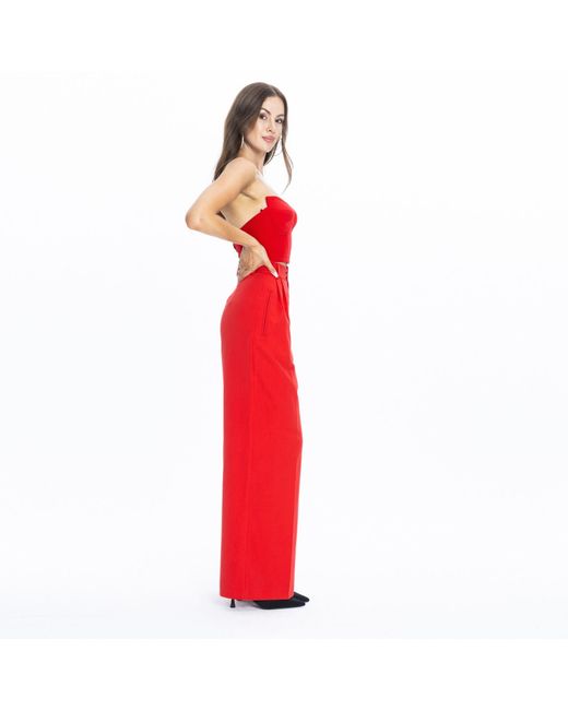 Angelika Jozefczyk Red High-Waisted Wide-Leg Trousers Sanremo