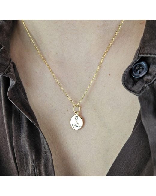 Harfi Metallic Pisces Plated Constellation Star Map Pendant Charm Necklace