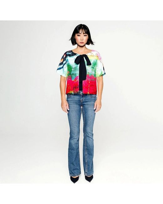 Maxjenny Green Cropped Jacket With Bow
