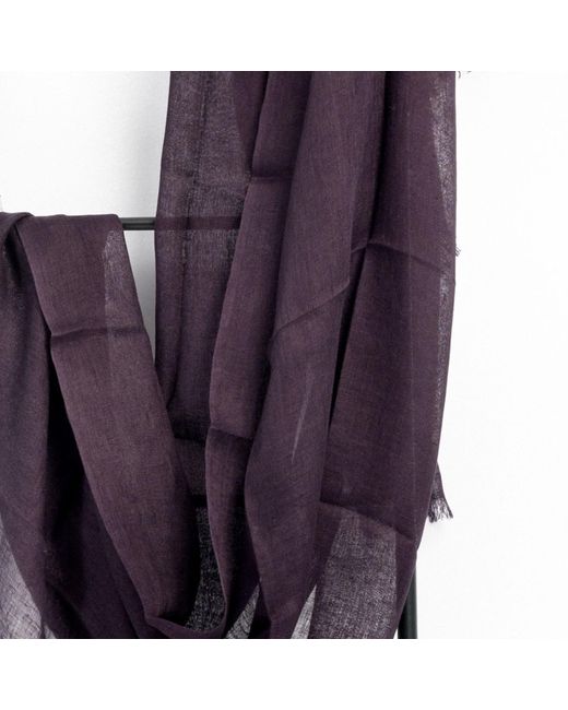Variously Purple Resin Dark Hand Woven Soft Linen Silk Scarf
