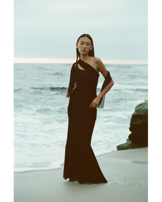 Modista Thirty-One Black Elegant Mermaid-Hem Maxi Skirt