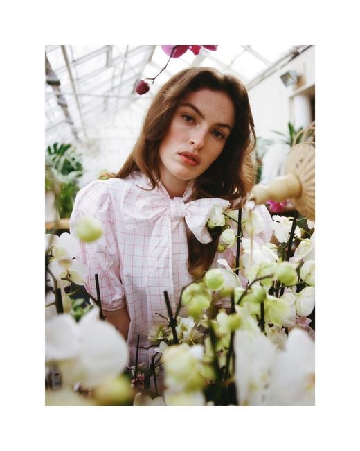Lisa The Label White Le Jardin Plum Blossom Shirt Dress